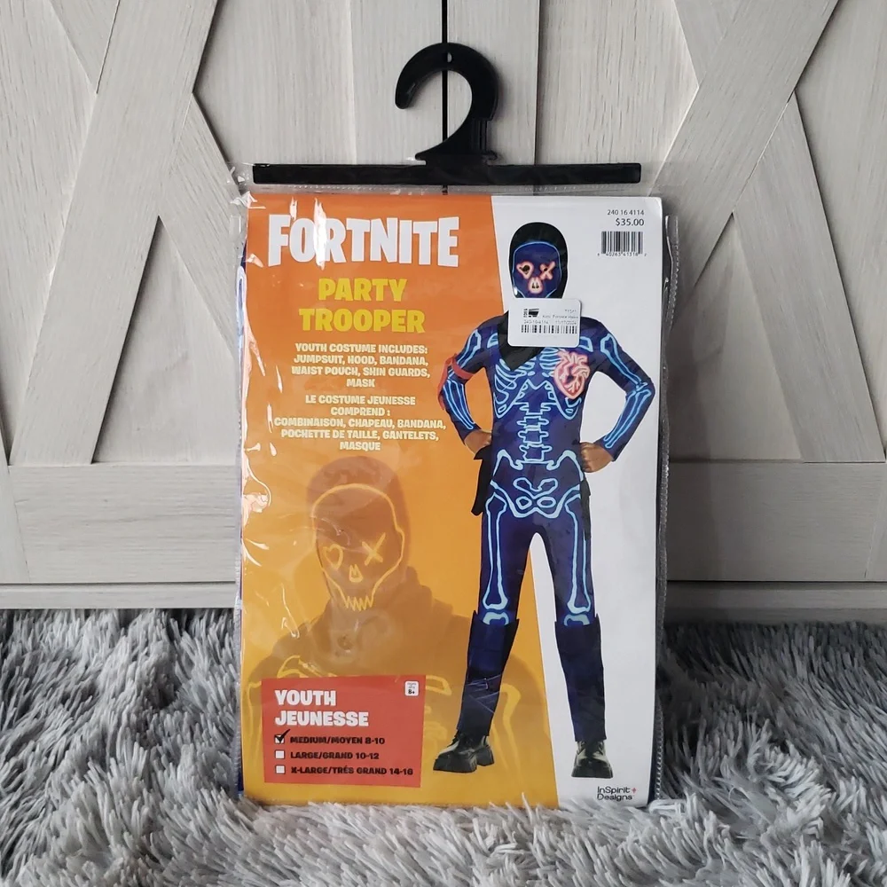 Fortnite Party Trooper Costume Size Medium 8-10